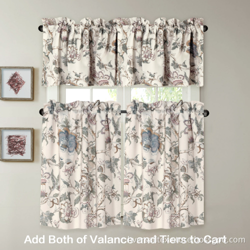 Embroidered Floral Pattern Window Curtain